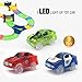 [3-pack] Race Car Track Set w/ 5 LED Lights | Independent & Track Play | Replacement GREEN + POLICE + RED Toy Racing light-up Cars | Track Accessories