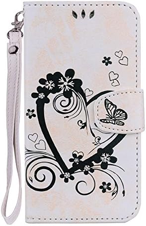 MGVV Huawei P Smart Wallet Case, Flip PU Leather [Heart Embossing] [Wallet Case] [Card Slots] Book Cover Stand Case MagneticCase for Huawei P Smart with Wrist Strap
