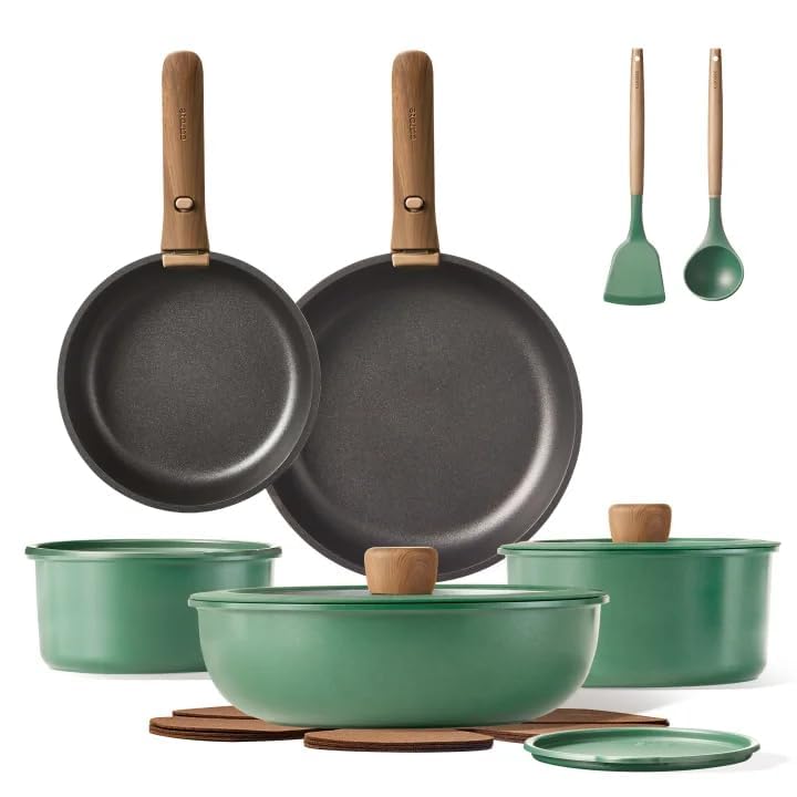 Photo 1 of CAROTE Pots and Pans Set Non Stick, Nonstick Cookware Sets Detachable Handle, Induction Kitchen Pots and Pan,RV Cooking Set, Oven/Dishwasher/Fridge Safe, Space Saving