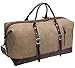 IBLUE Oversized Pu Leather Trim Travel Tote Duffel For Men,Weekend Shoulder Bag Weekender Overnight Carryon Handbag Durable Water-proof Bag,#B003(Pu Leather Navy Color)