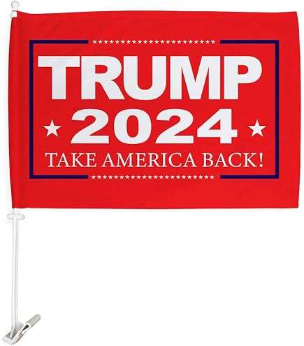 Trump 2024 American Flag Metal License Plate – MAGA Make America Great Again Novelty Tag - View #2