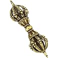Healifty Tibetan Vajra Dorje Charm Shipa Hanging Ornament Pendant Meditation Decoration PUJA Symbolic Tool Hindu Jain Buddhist Traditions Home Decor (Brass)