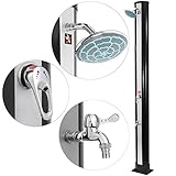 XtremepowerUS Outdoor Solar Heating Shower with Base w/ Head and Stand, 7-Feet