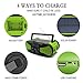 DaringSnail Emergency Crank NOAA Weather Radio, Audio Speaker, AM/FM 4-Way Powered Radio with 4000mAh Battery, LED Flashlight, Reading Lamp, SOS Alarm and Cellphone Charger (Green)