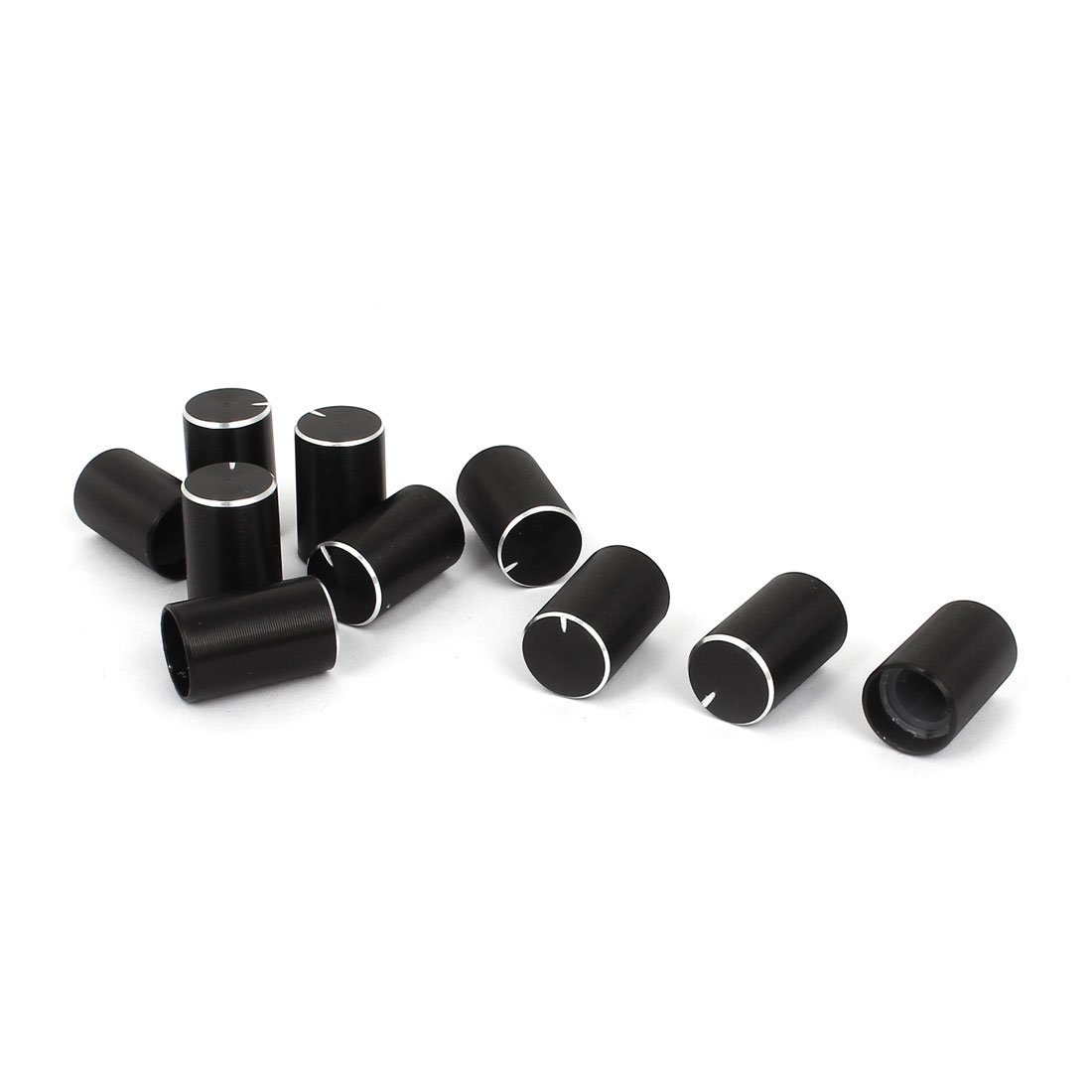 sourcingmap a14110500ux0039 10 Pcs 6mm Hole Diameter Potentiometer Knob Cover Cap 10mmx16mm Black - (1-Piece)