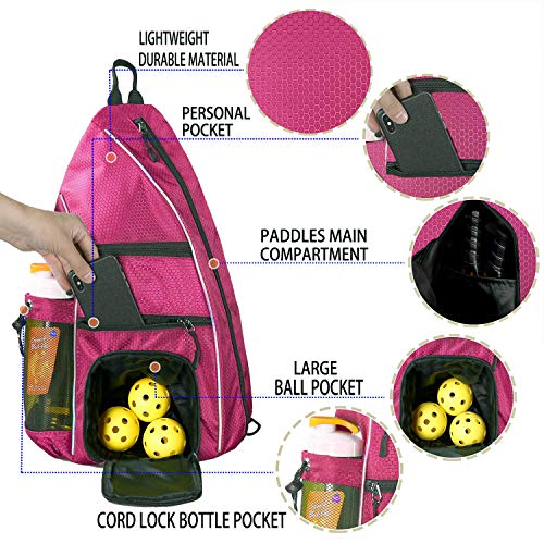LLYWCM Pickleball Bag Sling Bags Reversible Crossbody Sling