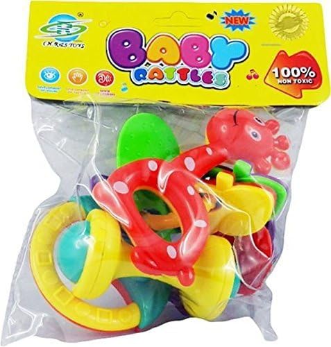 Amigozz Non Toxic Baby Toys Rattle Set of 4 Pieces for Infants and Toddlers
