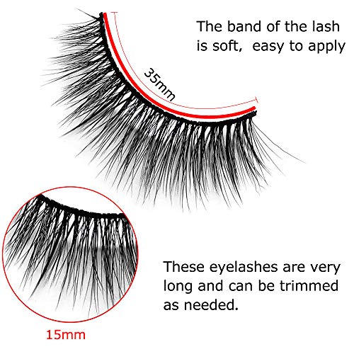 3D Fake Eyelashes, 4 Pairs Reusable 3D Handmade False Eyelashes Set for Natural Look with False Lashes Tweezers