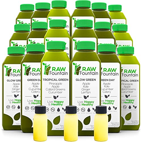 Raw Fountain 3 Day Green Juice Cleanse, All Natural Raw, Vegan Detox