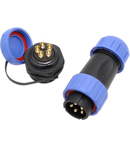 Connecteur Laiton Plaqué Or Filetage M21 HangTon HE21 Connector 30Amp 3 Pin Power Waterproof Ip68 Car Industrial Raccord électrique Pour Extérieur Marine