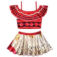Crazy Gotend Girls Princess Moana Adventure Bathing Suit Tankini Swimsuit Swimwear 2-3Y Orange