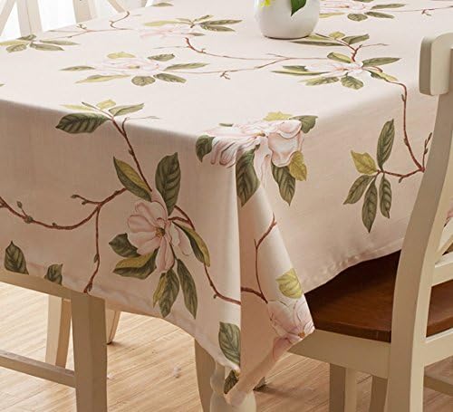 Polyester linen Rectangle Coffee round tablecloth Modern Minimalist Printing Flowers Approx 5186