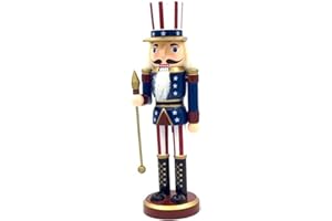 ZENSOUNDING Christmas Decoration Walnut Clamps Soldier/King Ornament Figure Puppet Sculpture for Indoor Living Room Dining Table Fireplace Decoration to enhance the Festive Atmosphere (9.8in Soldier's Staff)