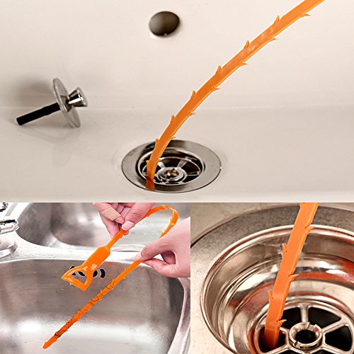 Drain Snake Bamyko 10 Pack Hair Drain Clog Remover Cleaning Tool 20 Inch for Sink, Tube Drain Cleaning