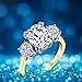 Metal Masters Co. Sterling Silver 925 Meghan Markle 14K Gold Plated Cushion Cubic Zirconia Wedding Engagement Ring