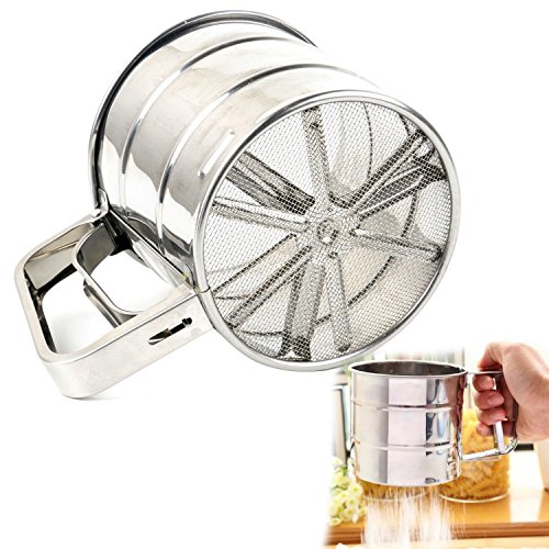 TRIXES Stainless Steel Sifter Handheld Trigger Action Flour Sieve