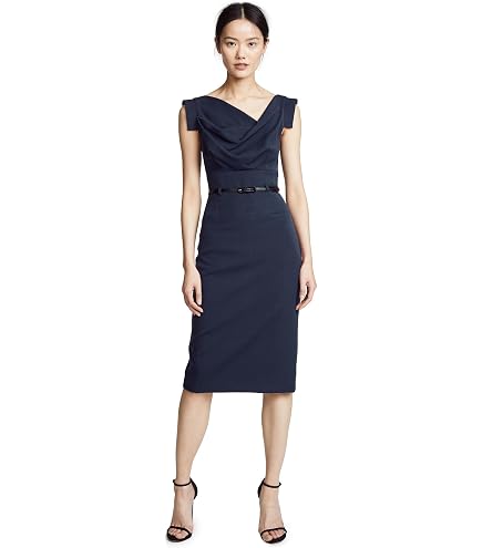 Black Halo Women's 3/4 Sleeve Jackie O Dress, Cobalt, 0 at Amazon