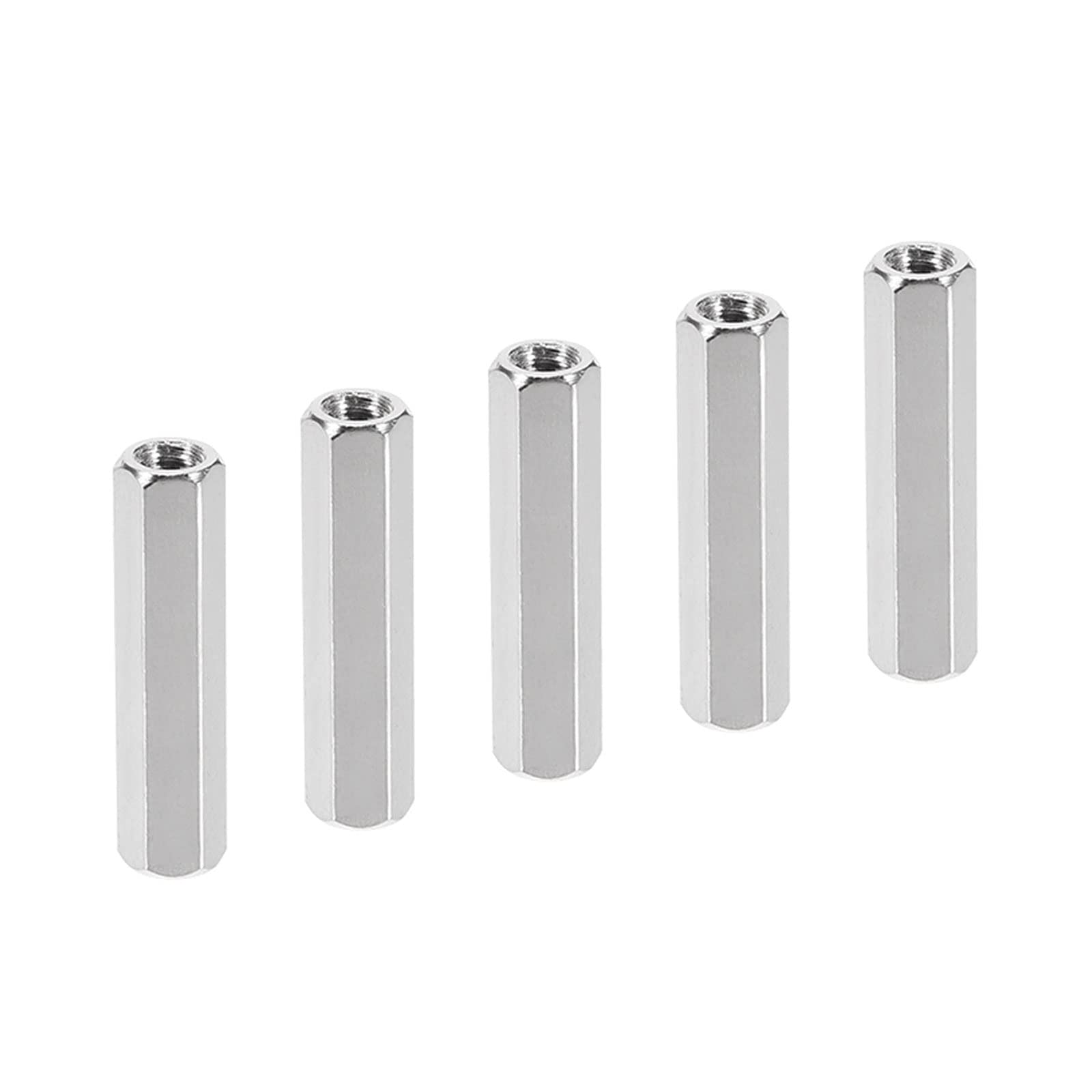 YOKIVE 5 Pcs M4 Spacers, Brass Hex PCB Standoffs Nuts, Keep Height Consistent, Great for Motherboard, Circuit Board, Electronics (Silver Tone, 25mm)