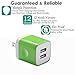 USB Wall Charger, BEST4ONE 6-Pack Colors 2.1A/5V Dual Port USB Wall Plug Charging Block Cube for iPhone X 8/7/6S Plus, Samsung, LG, Moto, Android Phone