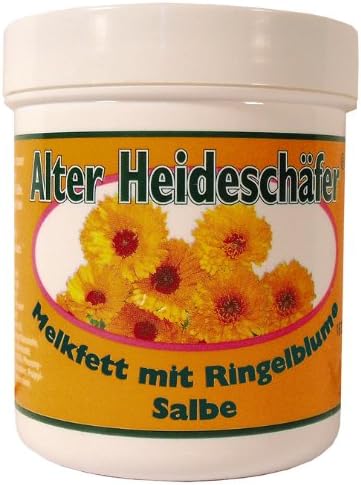 Milking Grease with Marigold Ointment Skin Protector for Rough Skin, Protects and Softens, General Care for Dry and Stressed Skin "Alter Heideschäfer" Box Sealed with Aluminium Foil Various Sizes