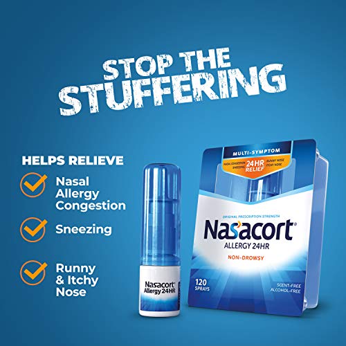 Nasacort Allergy 24HR Nasal Spray for Adults, NonDrowsy & AlcoholFree