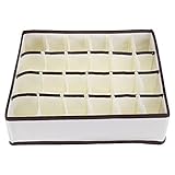 ONEVER Foldable Closet Storage Clothes Drawer Organizers Beige,24 Cell