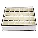 ONEVER Foldable Closet Storage Clothes Drawer Organizers Beige,24 Cell