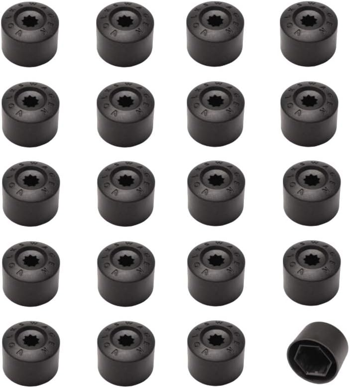 Original Wheel Bolt Caps Set 20 x 1K0601173 9B9 Black Amazon.co.uk