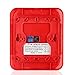 Flexzion Fire Alarm Horn Siren Strobe Quick Alert Safety System Sensor Sound and White Flash Light 24V in Red with Wall Mount for Home Office Hotel Restaurant