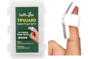 SOULGENIE HealthAndYoga™ TipGuard Bendable Finger Splint for Mallet Finger Deformity -Post-Surgical Care- Adjustable Straightener -Trigger Finger Brace - 2 Sizes Set