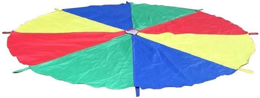 Rettebovon Parachute for Kids with 12 Handles Multi-Purpose Waterproof 12ft Play Parachute Toy Games for Team Games,You Can Also Use it for Picnic Mat and Furniture Cover (24ft)