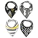 Baby Bandana Drool Bibs by Nibble Adjustable Snaps for Boys/Girls/Unisex 4-Pack of Absorbent Organic Cotton design bibs 3-24 Months