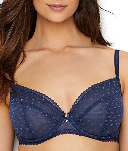 Chantelle Womens Courcelles Plunge Bra 87% Polyester, 13% Elastane. Lace: 83% Nylon, 17% Elastane Blue