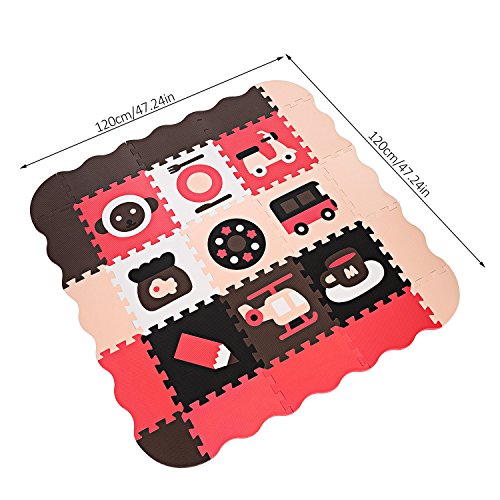 Baby Play Mat with Fence, Foam Play Mat for Baby, Crawling Mat for Playroom & Nursery, Neutral Color for Infants, Toddlers & Kids (25Pcs) - Thumbnail 2
