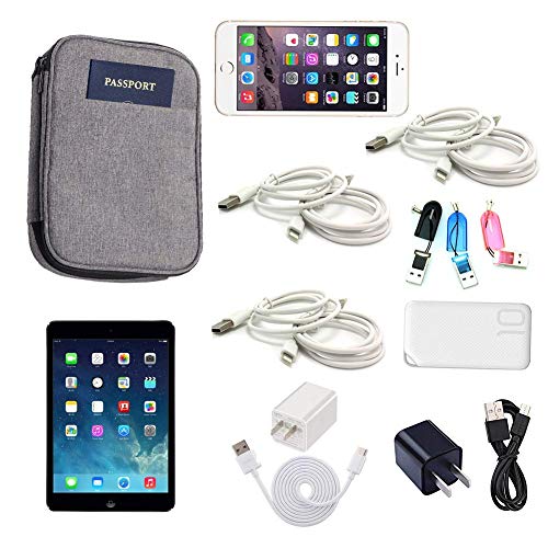 2 Layer Electronic Organizer Bag,Travel Universal Cable Organizer Electronics Accessories Cases for Cable,Charger, Phone,USB,SD Card,Grey by YCOCO