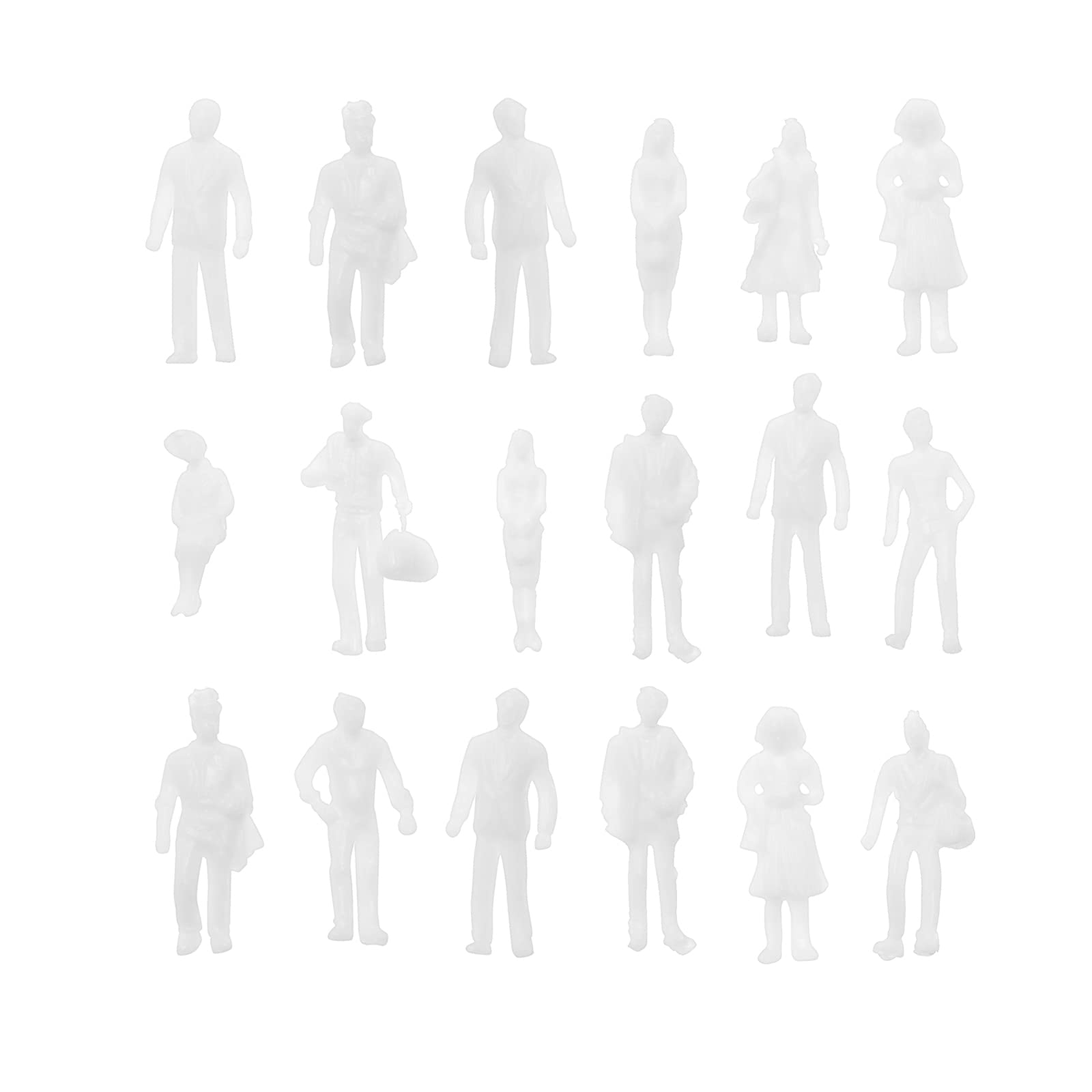 OTOTEC 100Pcs 1:100 White People Unpainted Figures Exquisite Miniature Character Models Decorative Accessories for DIY Making Mini Dollhouse Building