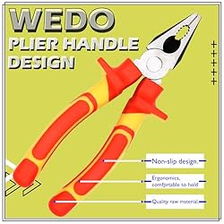 WEDO 7-Inch Insulated Linesman Pliers, VDE