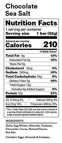 RXBAR PROTEIN BAR CHOCOLATE SEA SALT, 1.8 OZ