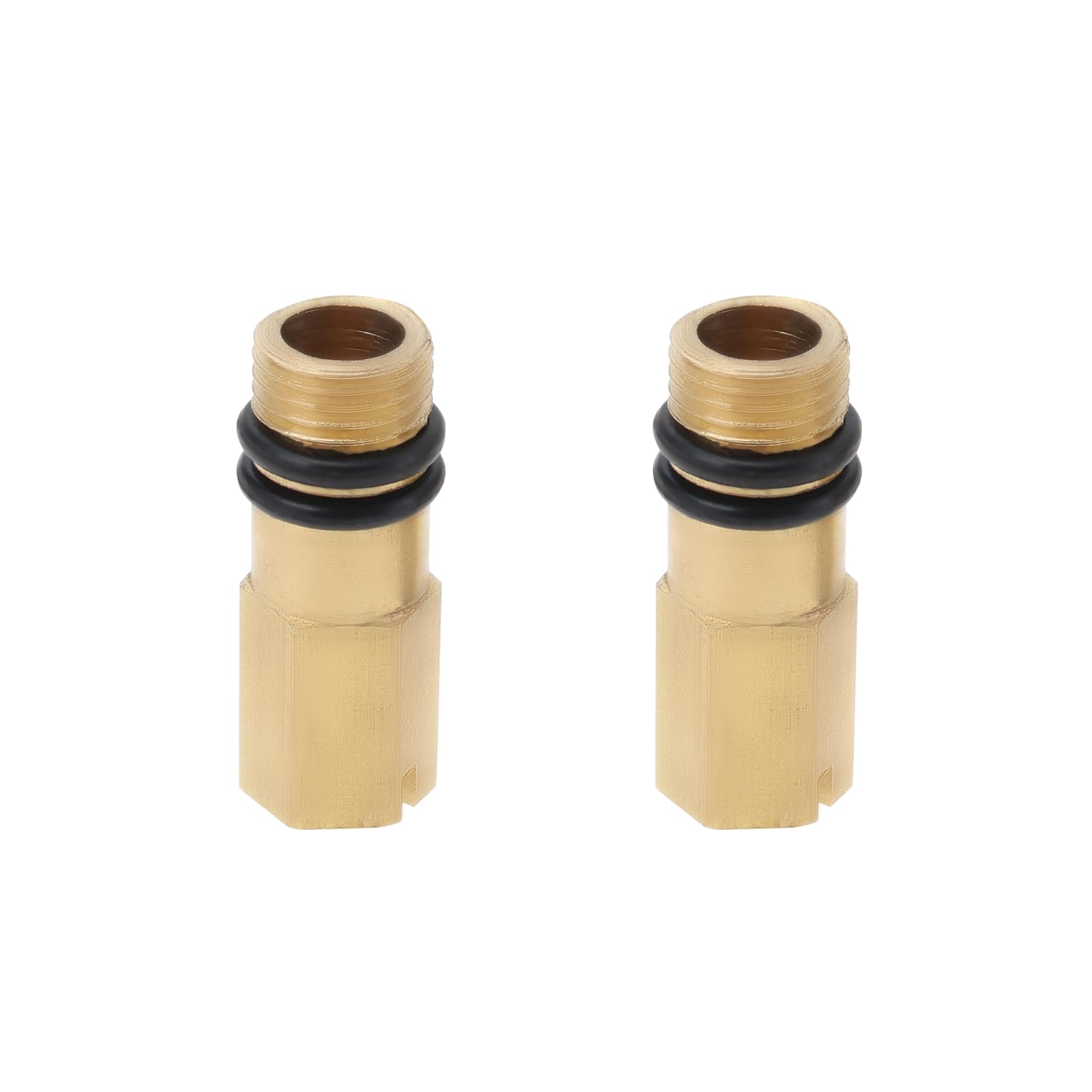 LT Easiyl 2Pcs Hot and Cold Water Inlet M10 Threaded Brass Plug Faucet Tap Flexible Pipe Water Inlet for Bathroom and Kitchen Mixer Taps 10 mm