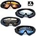 Peicees 4 Pack Ski Goggles Winter Snowboard Adjustable UV 400 Protective Motorcycle Snow Goggles Outdoor Sports Tactical Glasses Dustproof Military Sunglasses for Kids Boys Girls Youth Men Women
