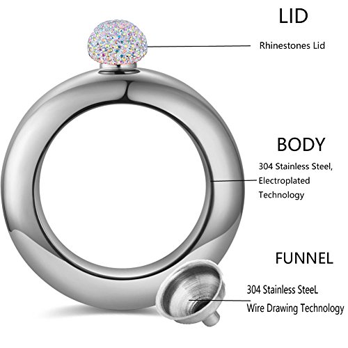 image for Qingo Bracelet Flask Bangle Hip Flask Stainless 304 Steeland Hip Flask