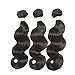 ALLRUN 7A Virgin Brazilian Body Wave Hair 3 Bundles Weave 100% Unprocessed Remy Human Hair Extensions Black Color 12 14 16 inch