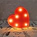 Pooqla Marquee Light up Red Heart Sign with 6 Warm White Bulbs for Wall Decor Valentine Wedding Anniversary