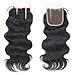 Beata Hair 130% Density Brazilian Body Wave Lace Closure 3 Part 100% Virgin Human Hair Closure with Bleached Knots (16inch)