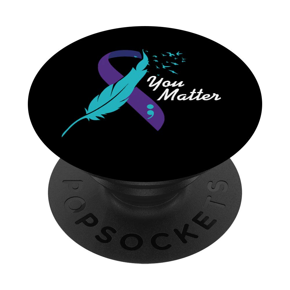 You Matter Ribbon Suicide Awareness Mental Health PopSockets PopGrip: Swappable Grip for Phones & Tablets