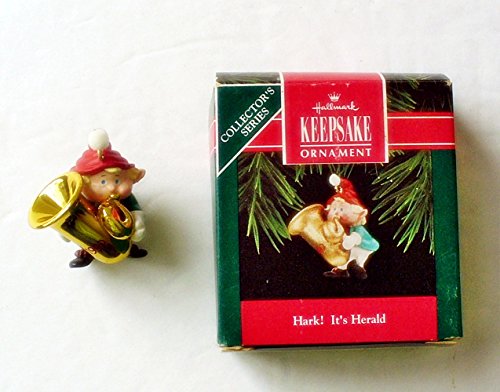 Sousaphone Christmas Ornament Hallmark 1992 HARK! IT'S HERALD Final Elf Tuba Musical