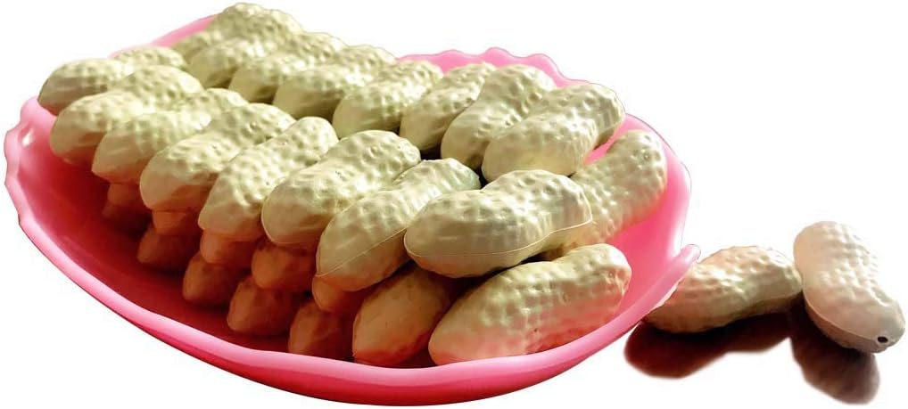 Lorigun 50 Pcs Artificial Peanuts Simulation Nuts Fake Food Home Decorations Plastic Peanuts Decorative Photography Props