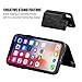 iPhone Xs iPhone X Wallet Case with Card Holder,OT ONETOP Premium PU Leather Kickstand Card Slots Case,Double Magnetic Clasp and Durable Shockproof Cover(Black)