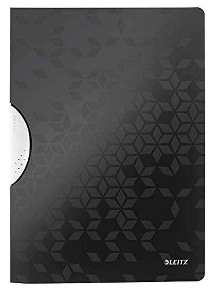 Leitz A4 ColorClip File, 30 Sheet Capacity, Flexible Plastic, Black, WOW Range, 41850095