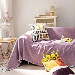 VClife Modern Purple Chenille Couch Cover Soft